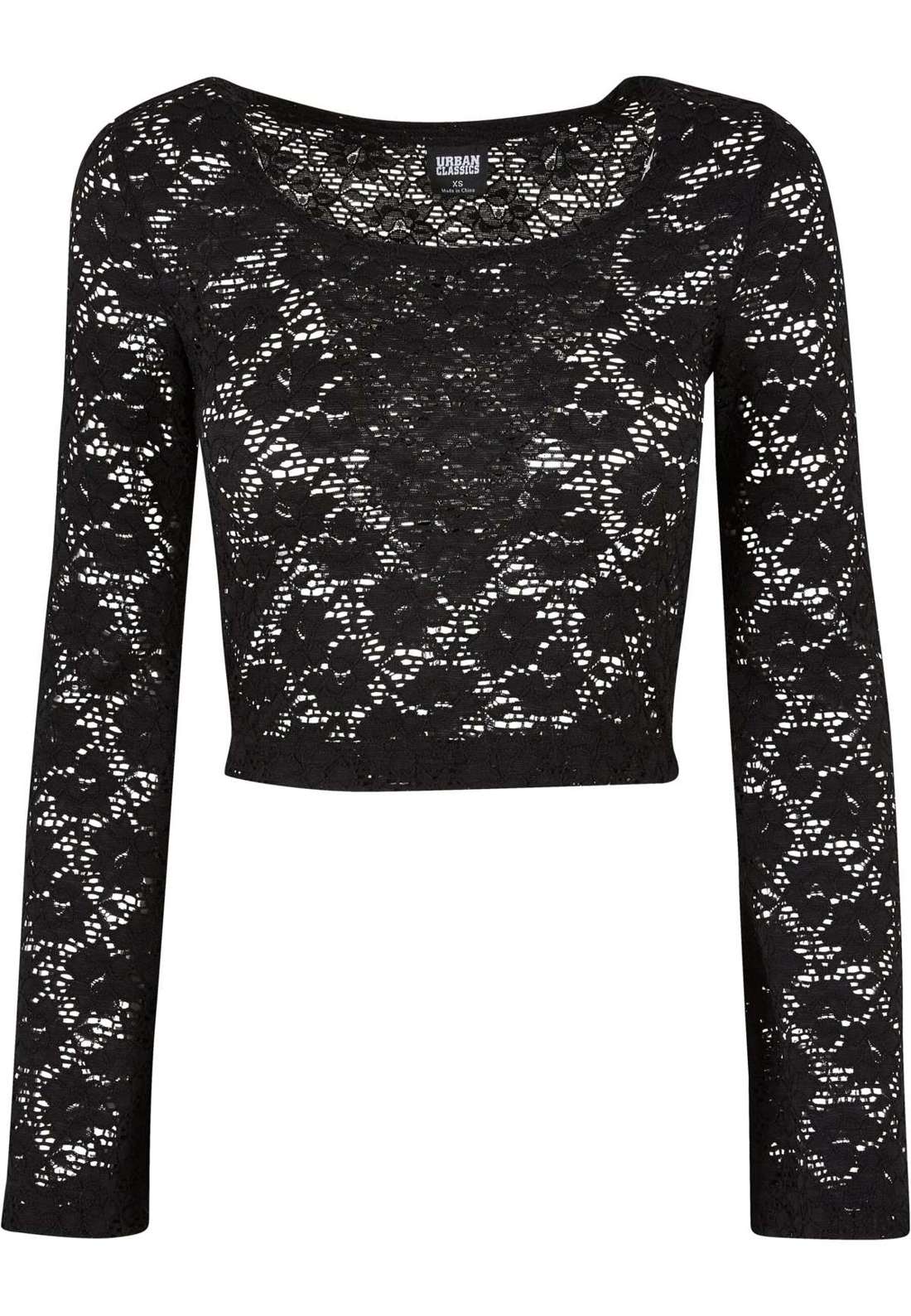 Длинный рукав Urban Classics Damen Ladies Cropped Lace Longsleeve