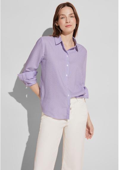 Блузка-рубашка из сирсакера с полосками
