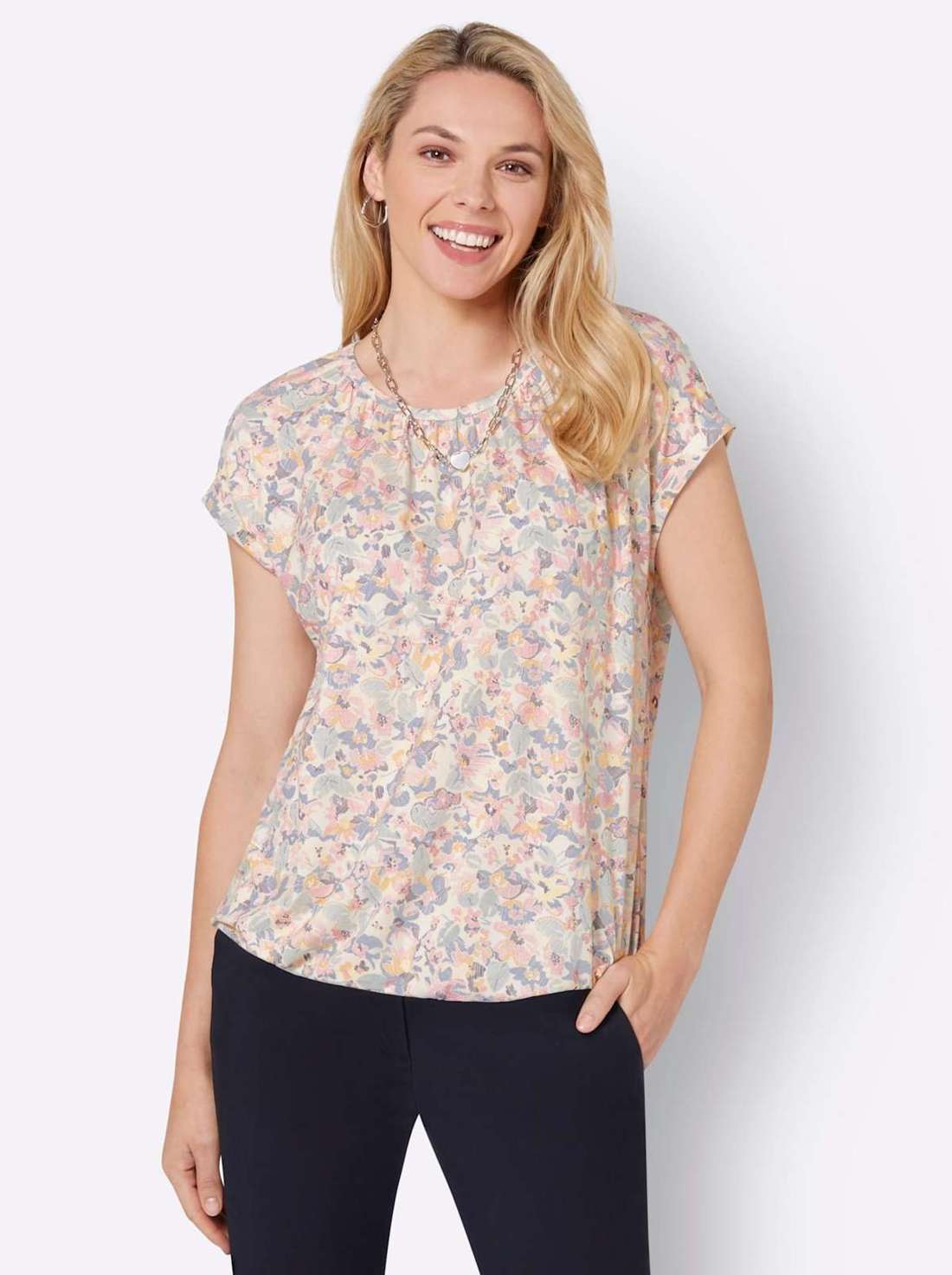 рубашка с круглым вырезом Druck-Shirt
