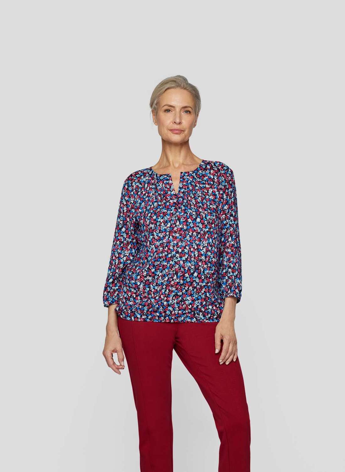 Классическая блузка Blumige Eleganz-Stilvolle Damenbluse für jeden Anlass