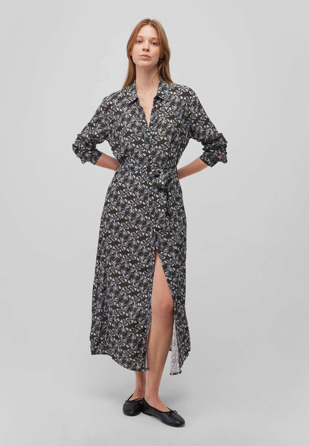 Платье макси LONG PRINTED DRESS