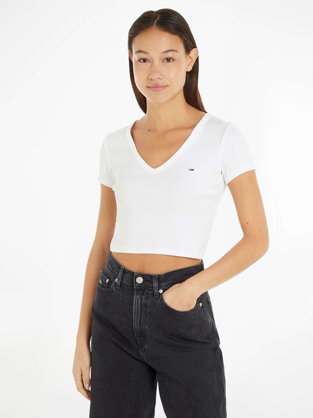 Футболка в рубчик TJW SLIM CRP ESSENTIAL RIB V SS