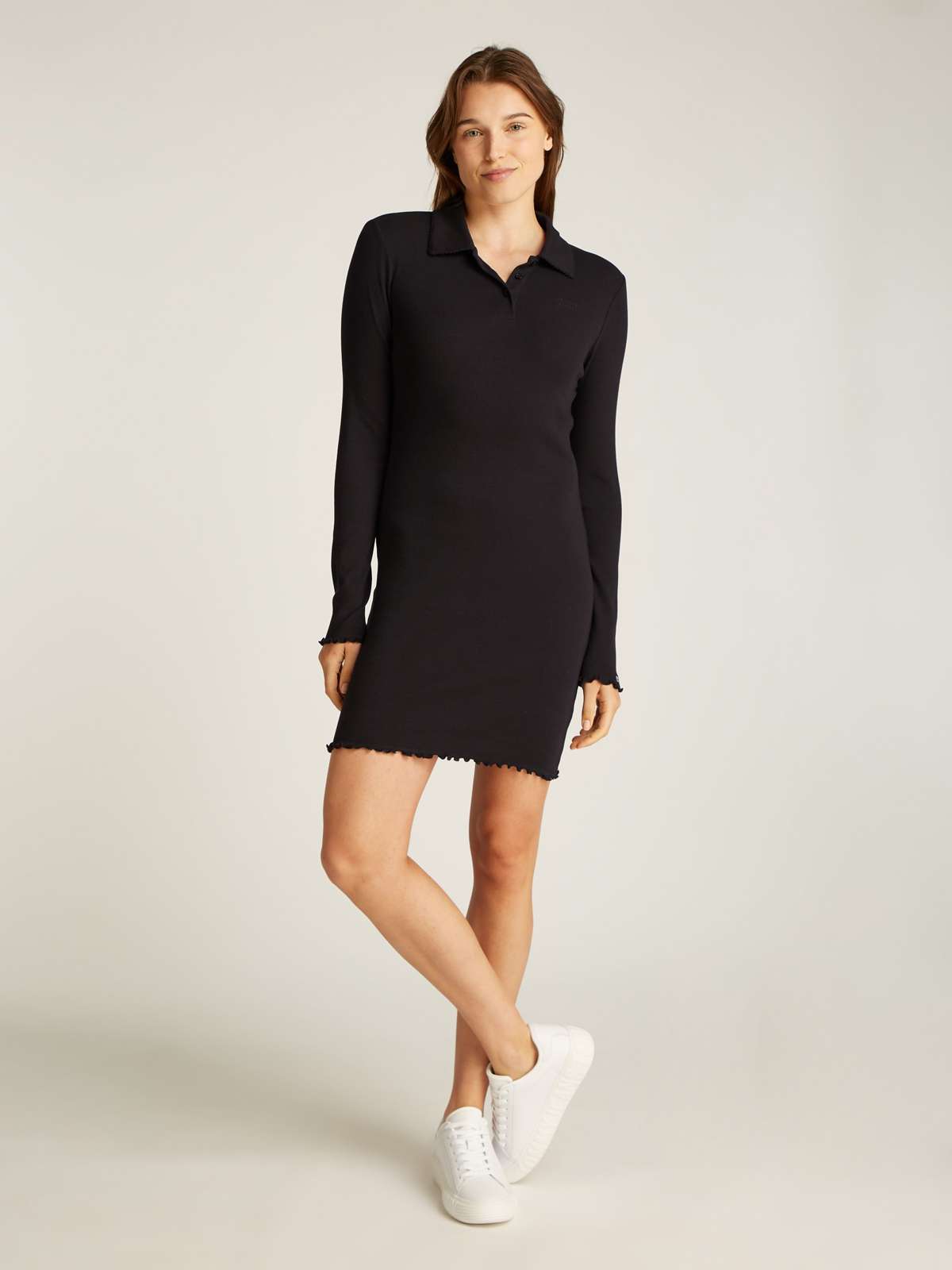 Платье-поло мини-длины TJW LS SCALLOP RIB POLO DRESS