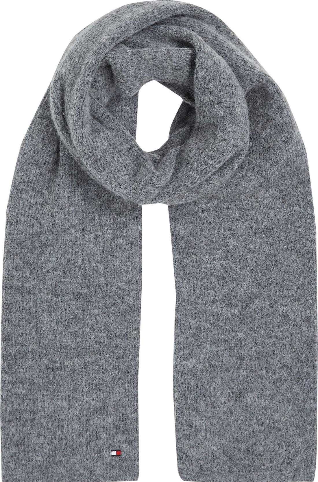 Вязаный шарф с вышивкой логотипа. ESSENTIAL FLAG FUZZY SCARF