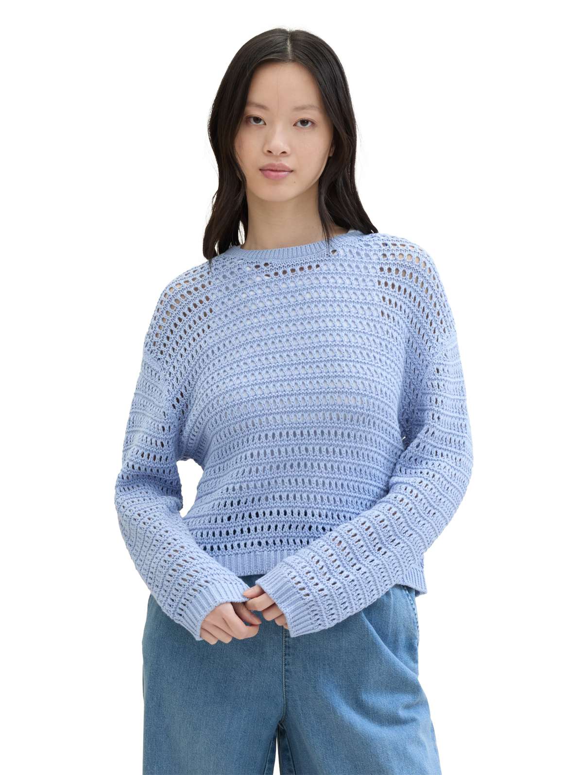 Вязаный свитер с дырочной структурой
