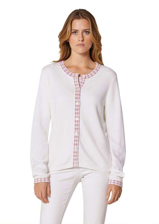 Кардиган с клетчатыми акцентами в мелкую клетку