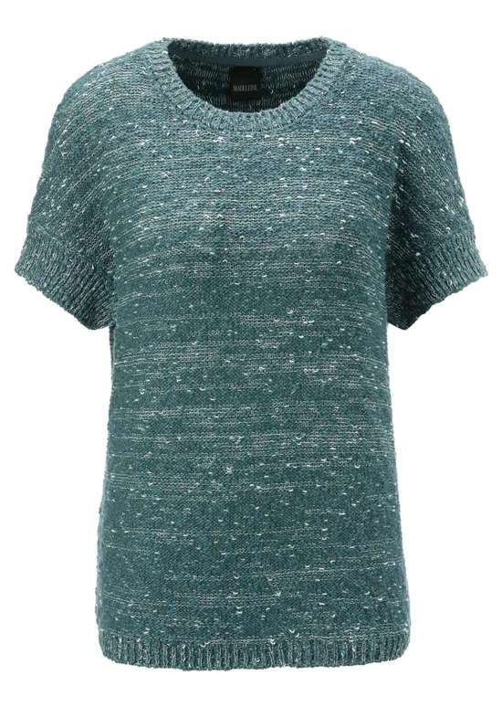 Двухцветный свитер с короткими рукавами