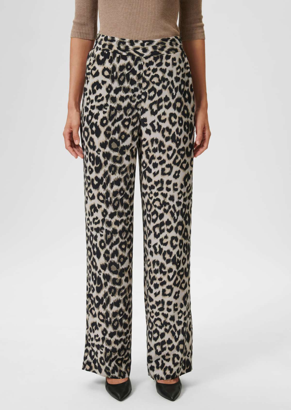 Широкие брюки с леопардовым узором