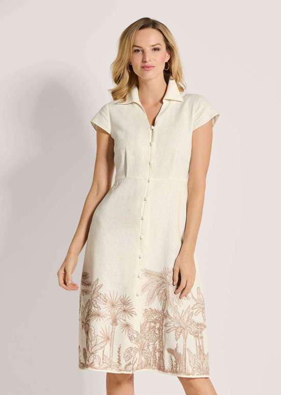 Платье-рубашка с уникальной вышивкой