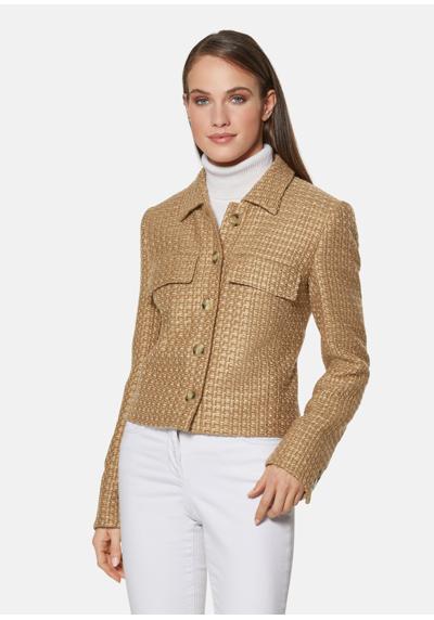 Модный короткий пиджак из фасонной пряжи.
