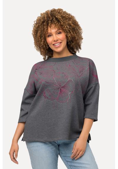 Свитшот-пуловер оверсайз с воротником-стойкой-бабочкой