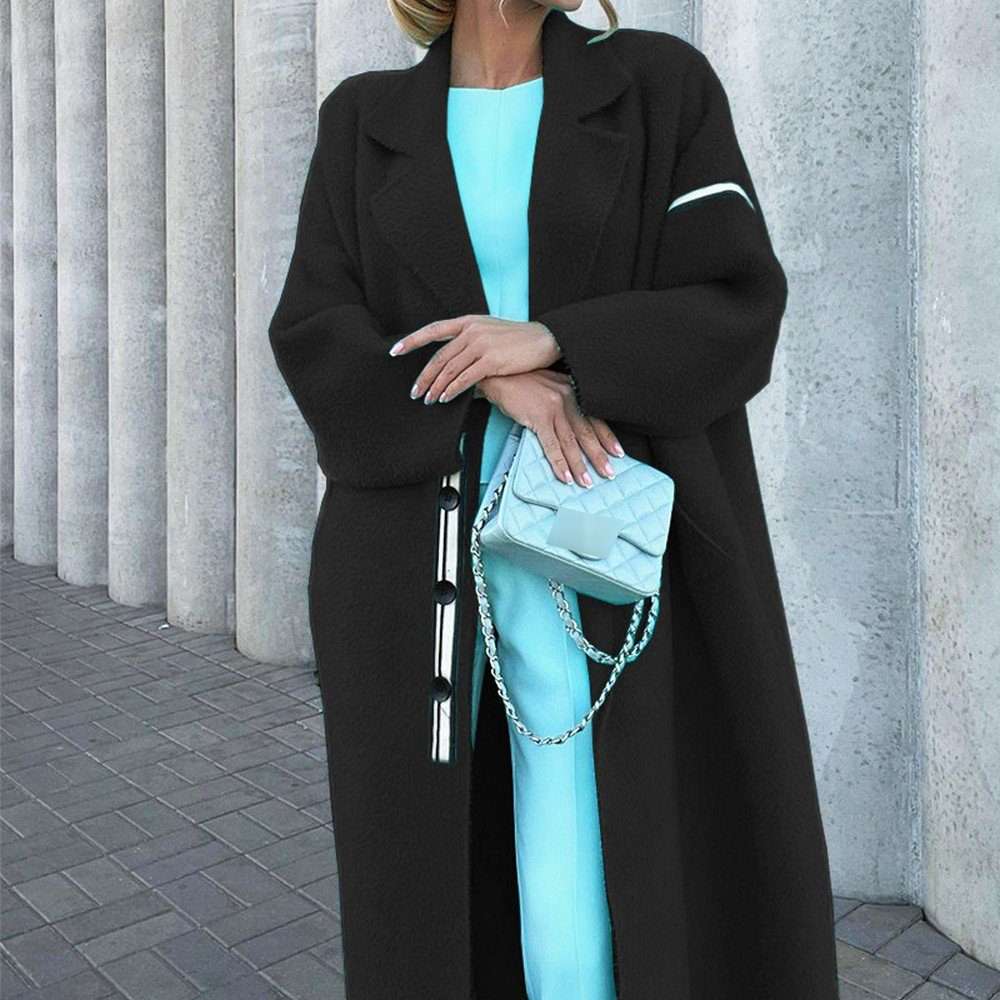 Зимнее пальто женская зимняя куртка с длинным рукавом шерстяное пальто средней длины длинное пальто