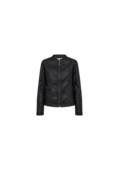 Кожаная куртка черная приталенная текстильная (1 шт)