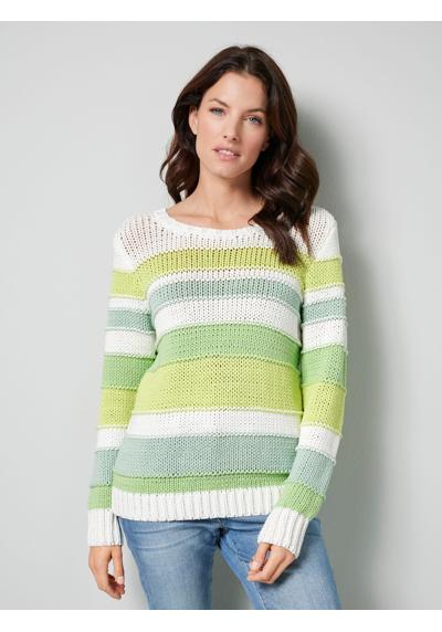Вязаный свитер-свитер в полоску