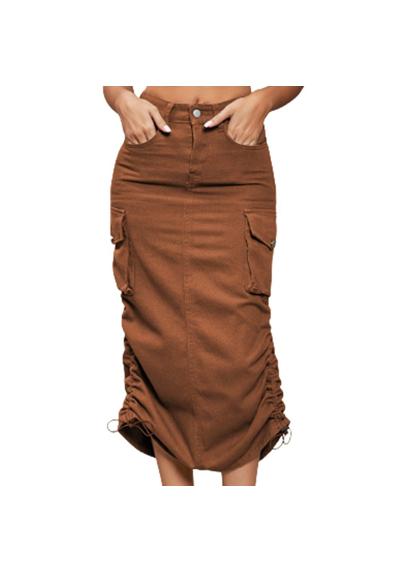 Юбка-карго женская юбка миди с регулируемыми завязками по бокам