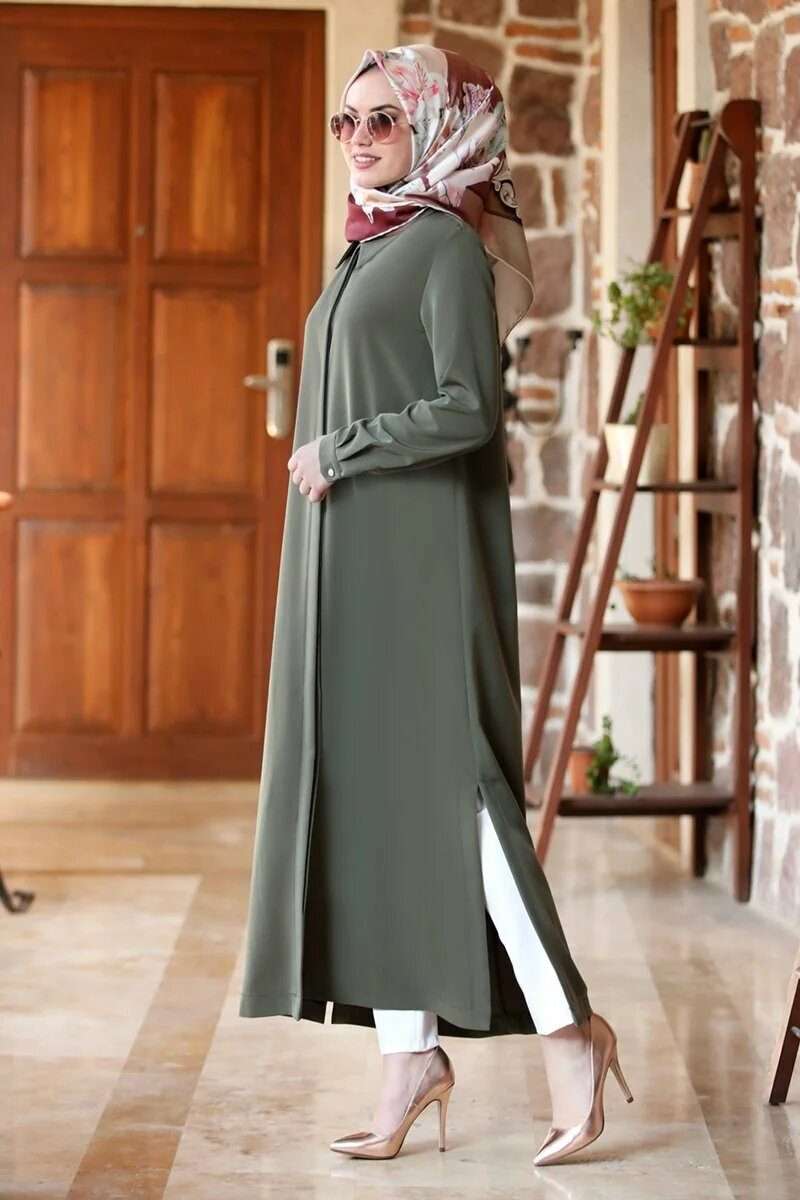 Длинная туника женская туника хиджаб туника из креповой ткани длинная туника (УЗУН КРЭП)