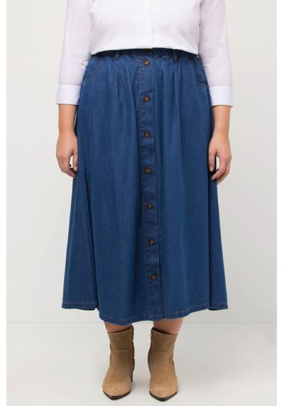 Джинсовая юбка джинсовая юбка А-силуэта с декоративными пуговицами и эластичным поясом