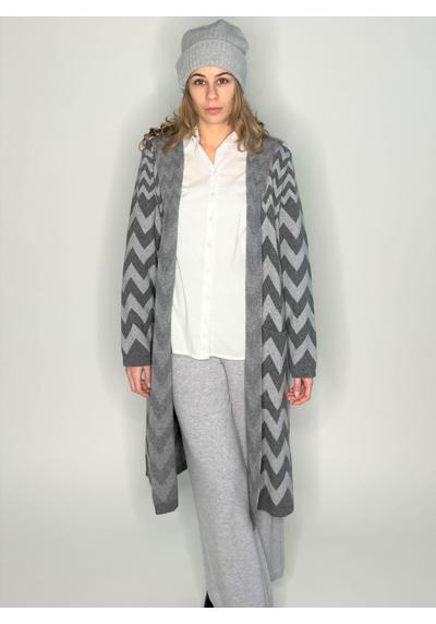 Вязаное пальто, пальто с капюшоном из качественного жаккардового трикотажа - с мериносом и кашемиром.