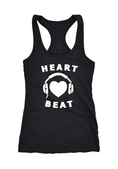 Майка женская майка Heart Beat Heart Наушники Музыкальные наушники Heart Racerback ®