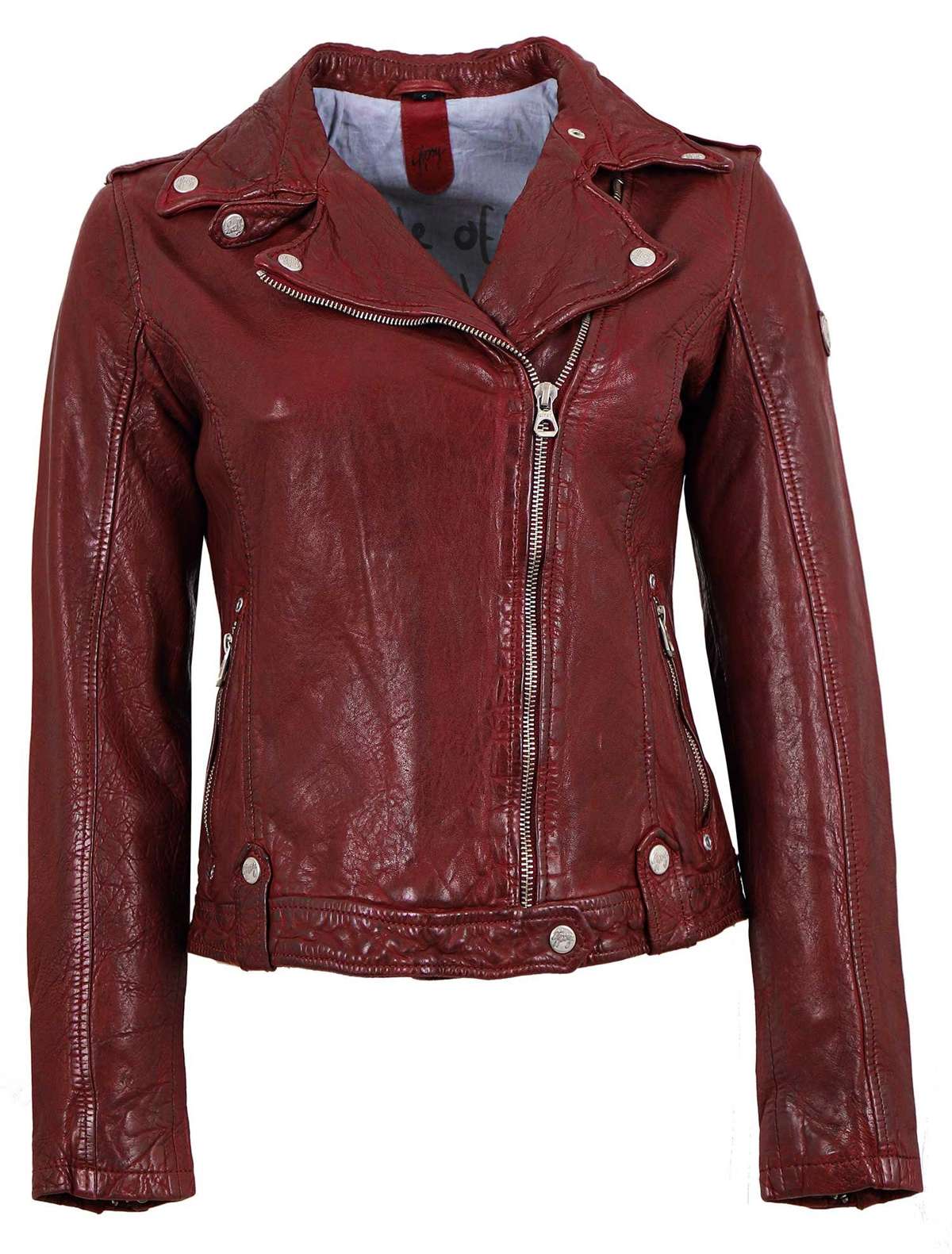 Кожаная куртка из натуральной кожи женская кожаная куртка байкерская куртка наппа ягненка цвета быка красная