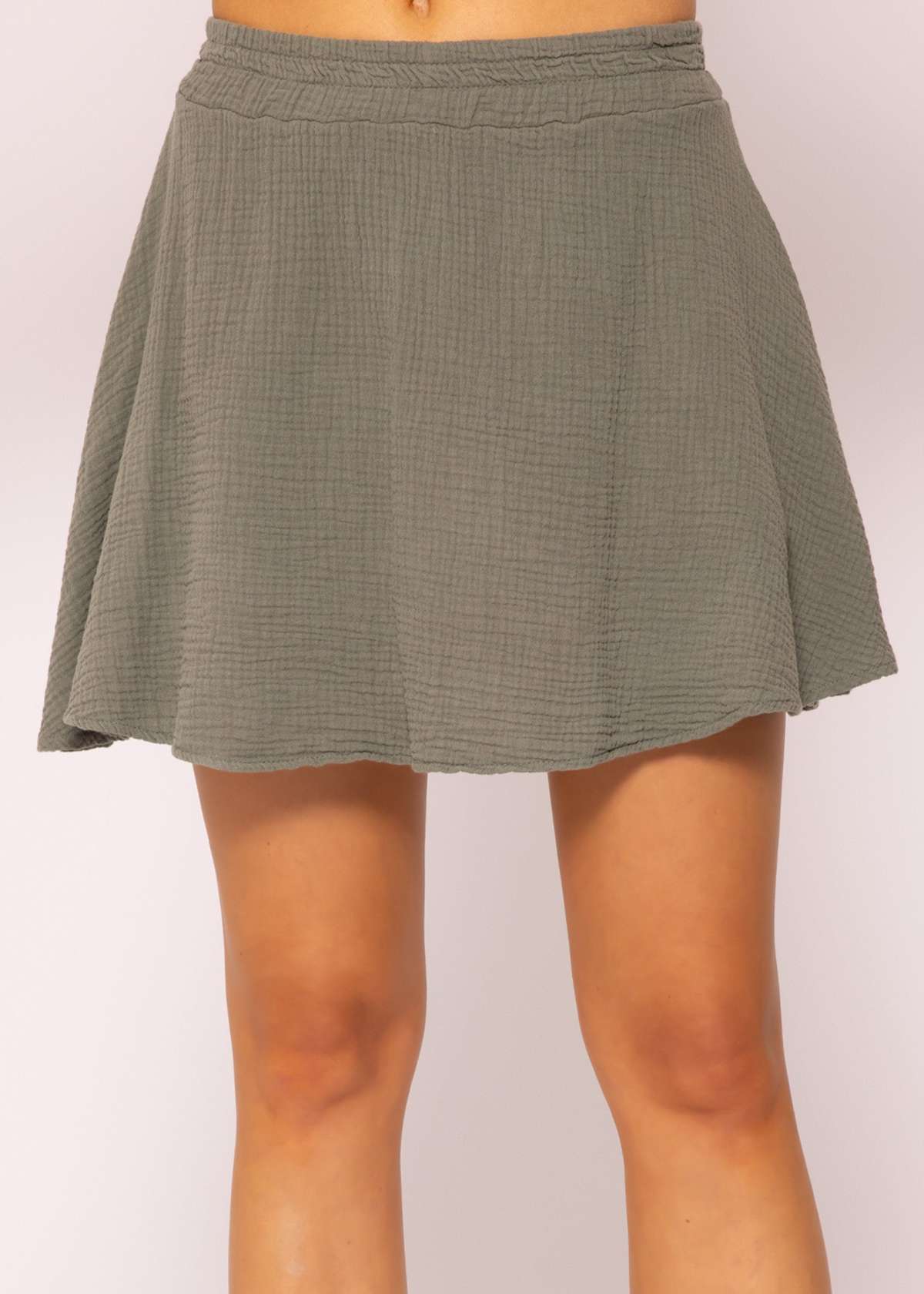 Женская брючная юбка-короткая мини-юбка из муслина 100% хлопок (муслин)