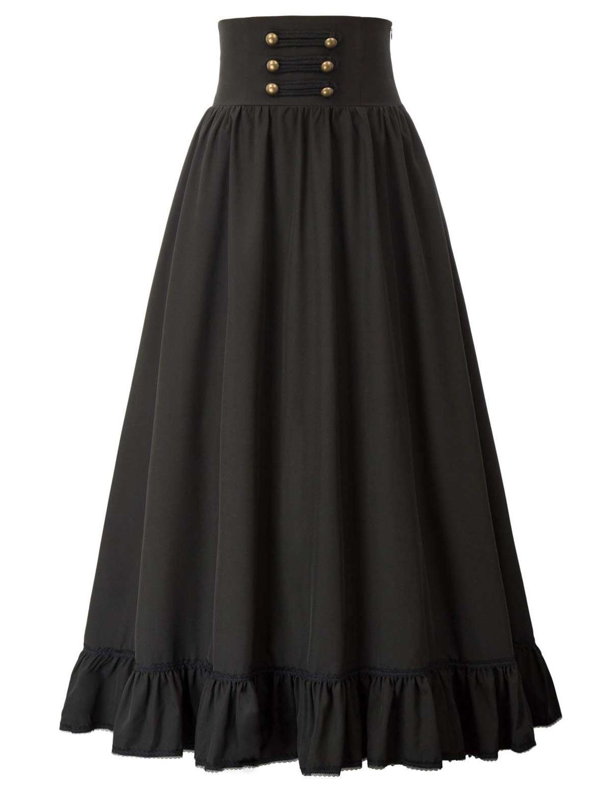 Юбка-трапеция, ретро-готическая кружевная юбка с кружевной талией