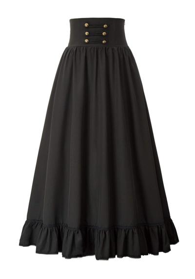Юбка-трапеция, ретро-готическая кружевная юбка с кружевной талией