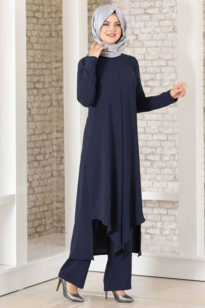 Длинная туника женский костюм из двух частей длинная туника с брюками Одежда хиджаб (AZADE) полностью закрытая