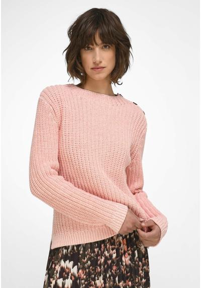 Вязаный хлопковый свитер со швами тон в тон.