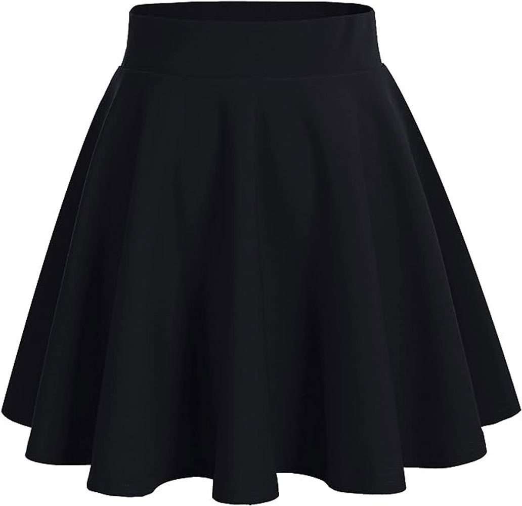 Плиссированная юбка Женская базовая однотонная универсальная эластичная неформальная мини-юбка-солнце (1 шт.) Юбка-колокольчик Теннисная юбка