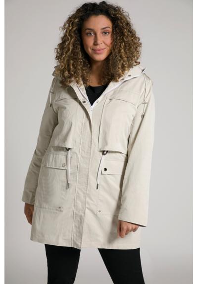 Функциональная куртка, функциональная куртка, водоотталкивающий А-образный воротник-стойка.