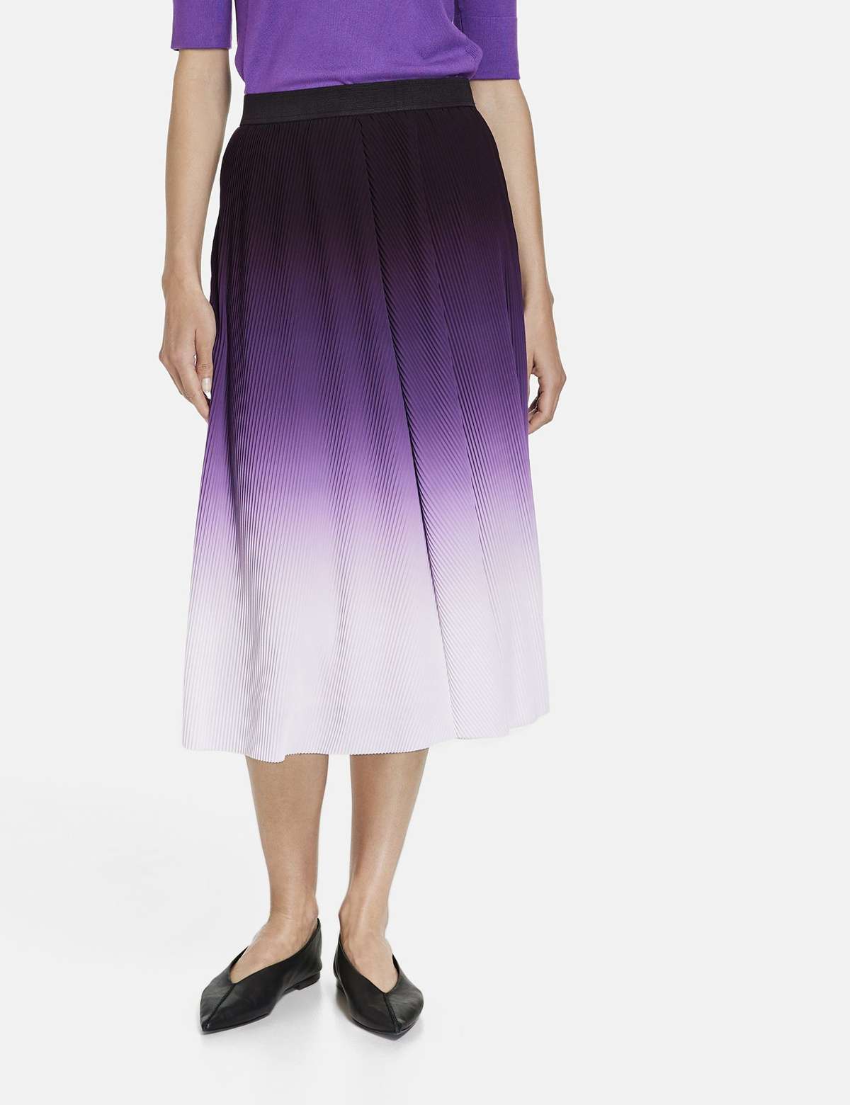 Юбка макси плиссированная юбка с цветовым градиентом и эластичным поясом
