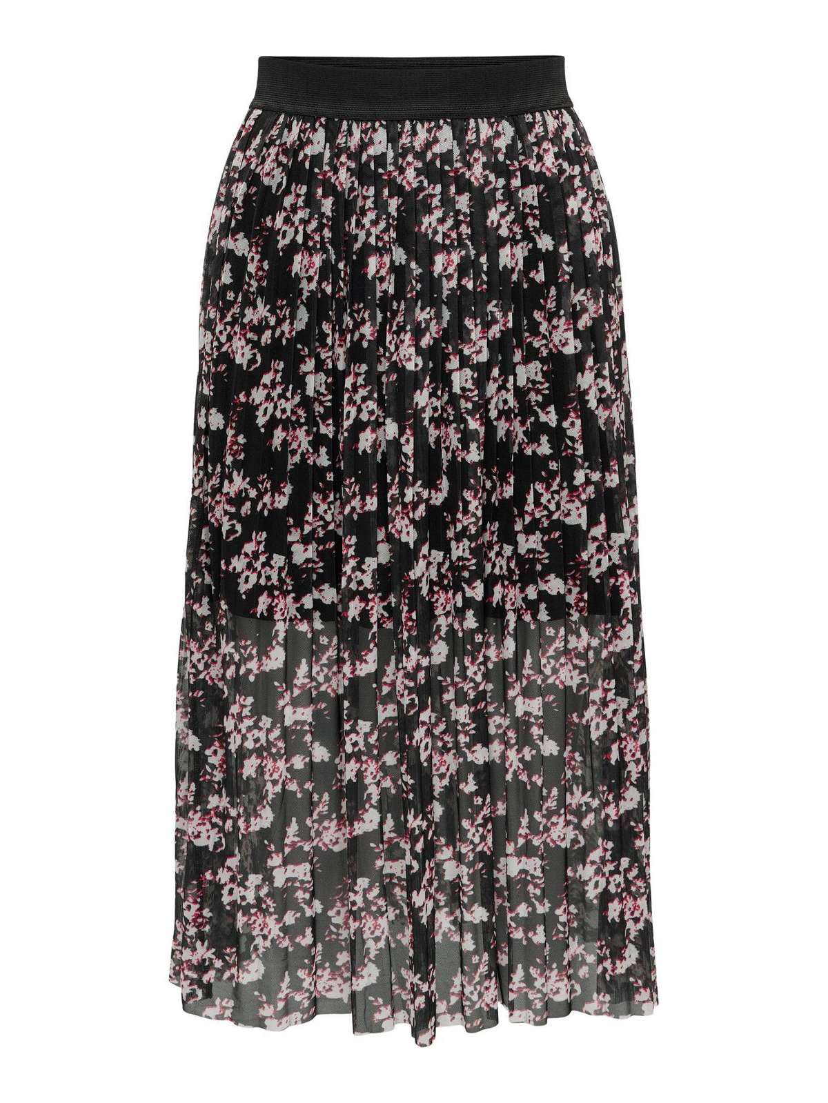 Летняя юбка плиссированная юбка трикотажная юбка миди длинная плиссированная юбка с эластичным поясом 6206 черного цвета-6