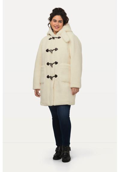 Зимнее пальто, плюшевый дафлкот с капюшоном и пуговицами, приятное мягкое