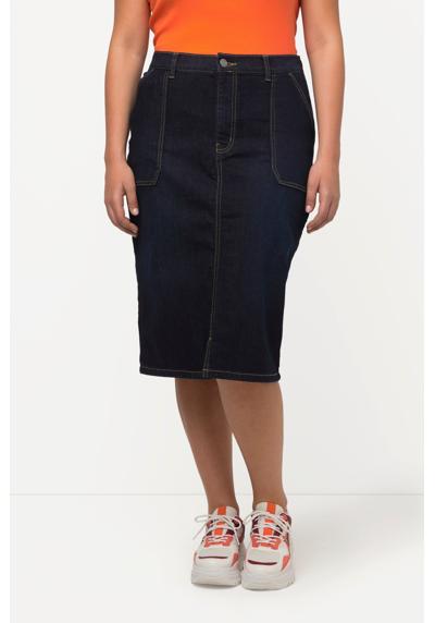 Джинсовая юбка джинсовая юбка прямого кроя с разрезом по низу переработанная ткань