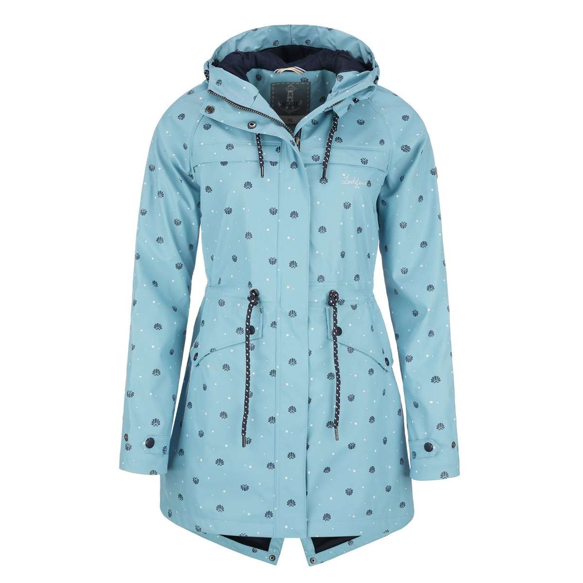 Женский плащ-дождевик из искусственной кожи с принтом по всей поверхности - непромокаемая куртка-дождевик