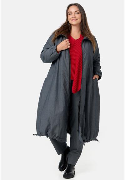 Длинное пальто зимнее пальто А-силуэта с рюшами по подолу «Инара»