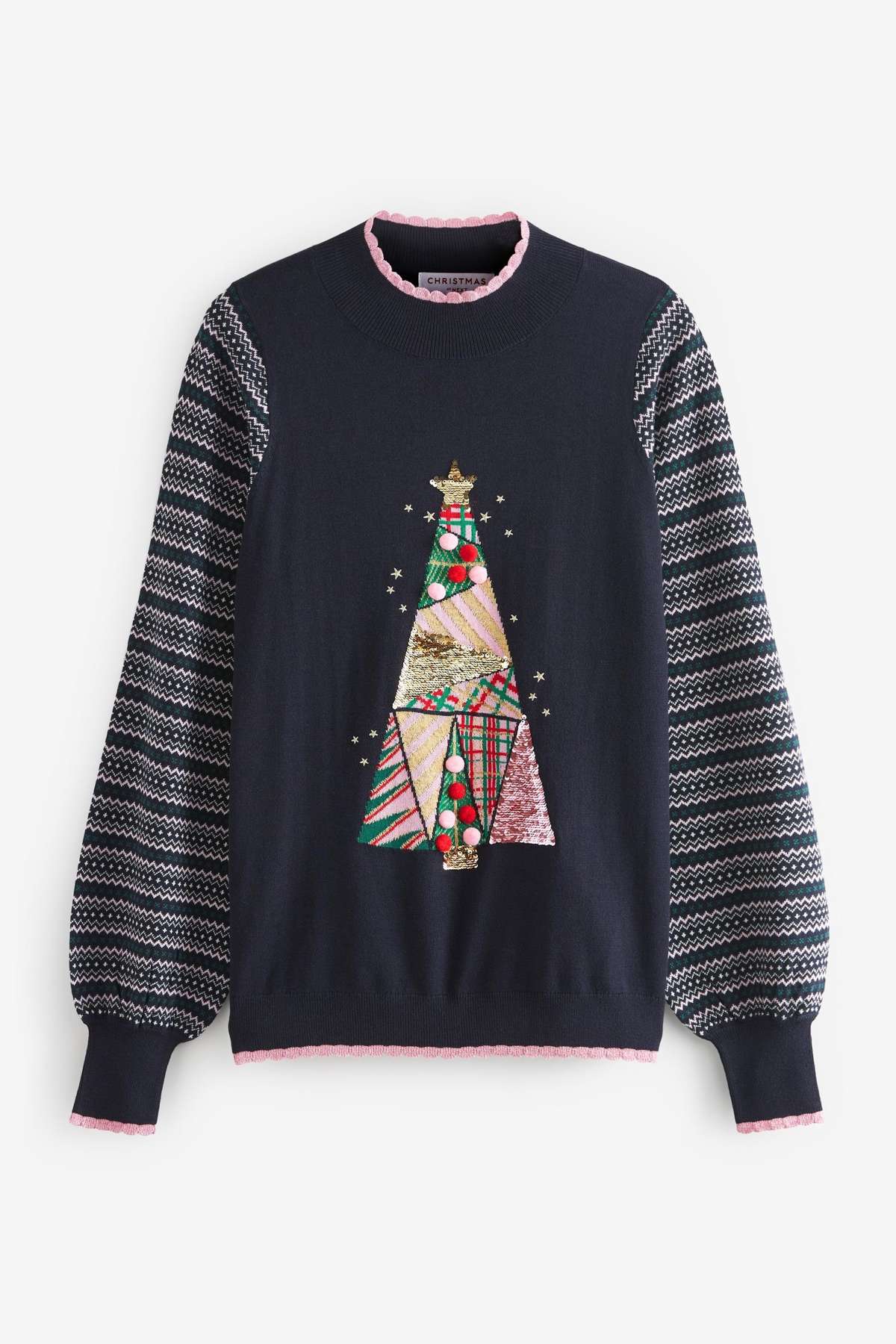 Рождественский пуловер с круглым вырезом – короткий размер (1 шт.)