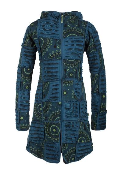 Короткое пальто в стиле хиппи в стиле пэчворк, пальто с ажурным принтом и острым капюшоном Гоа