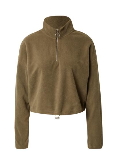 Длинный пуловер короткий флисовый пуловер на полумолнии NMMISSER (1 шт.) 4227 оливкового цвета