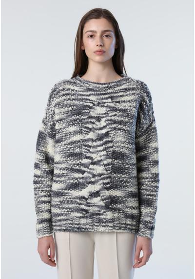 Вязаный свитер, вязаный свитер с круглым вырезом, джемпер косой вязки.