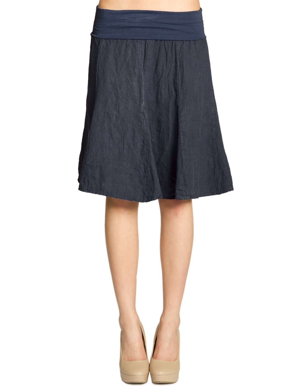 Юбка плиссе RO014 женская льняная юбка с удобным эластичным поясом