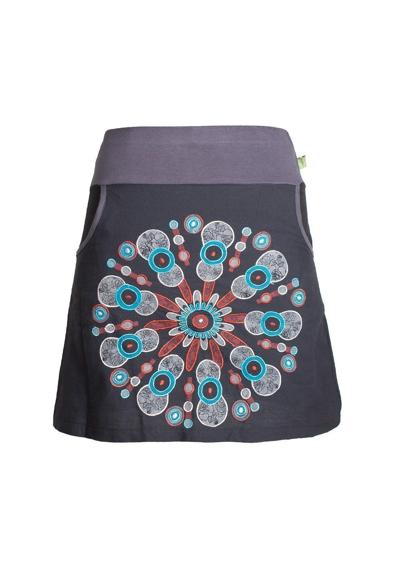 Юбка мини-юбка с крупными цветами мандалы с принтом и вышивкой в этническом стиле