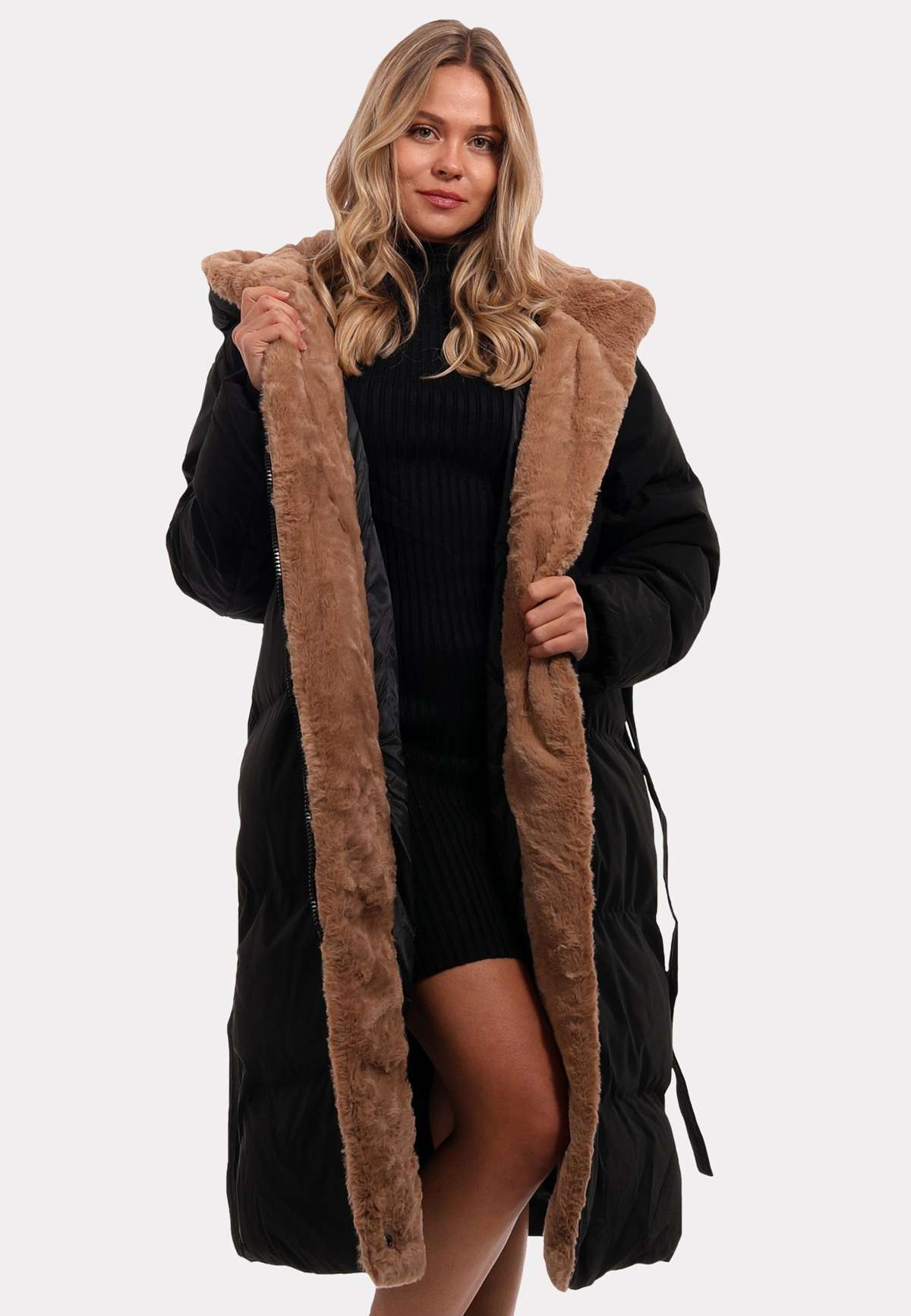 YC Fashion &amp; Фасон зимнего пальто Роскошное женское пальто с отделкой из искусственного меха и капюшоном Basic