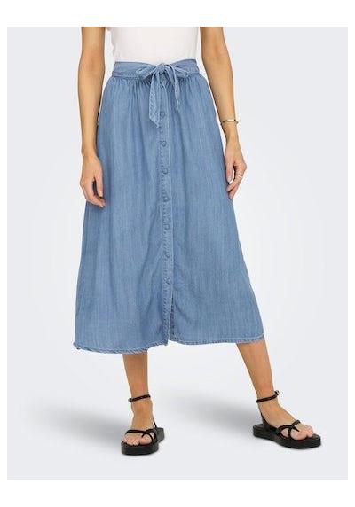 Джинсовая юбка ONLLAIA HW MIDI DNM SKIRT QYT в джинсовом стиле