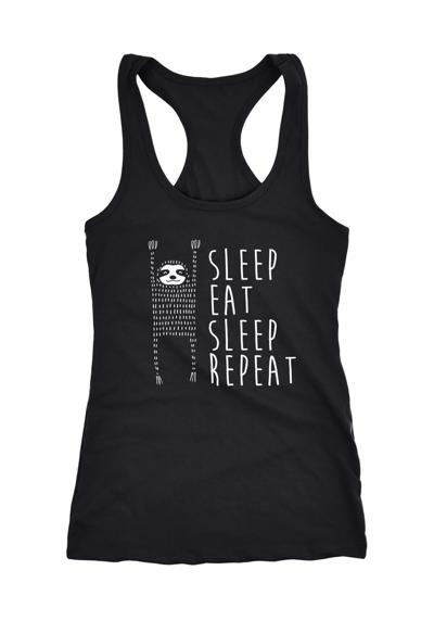Женская майка на бретельках Sloth Sleep Eat Sleep Repeat Racerback Tank Top Shirt Shirt ®