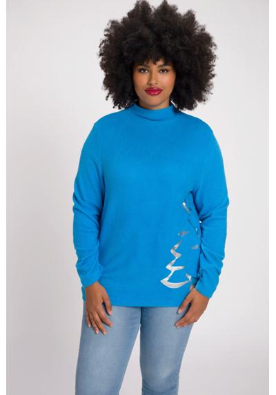 Толстовка-пуловер с мотивом «Елка», воротник-стойка, длинный рукав