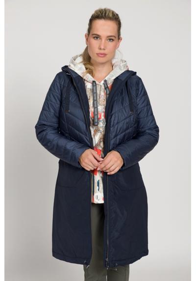 Стеганое пальто стеганое пальто Айдентика длинной формы многослойный капюшон