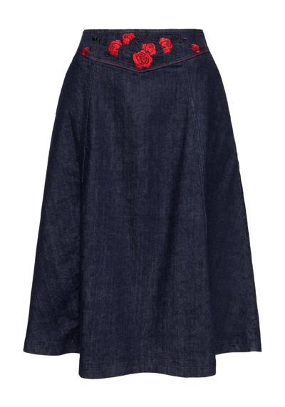 Джинсовая юбка Розы в стиле вестерн с качественной вышивкой