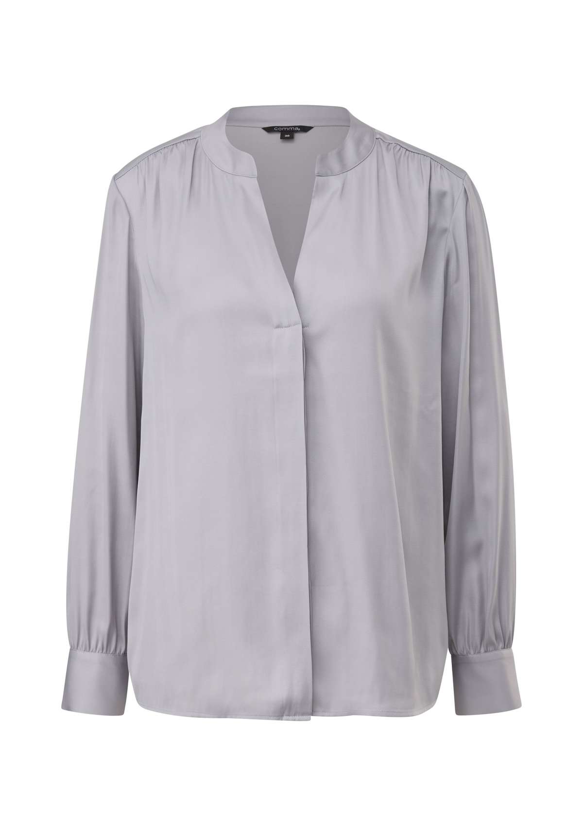 Блузка с длинными рукавами Атласная блуза из смесовой вискозы с рюшами